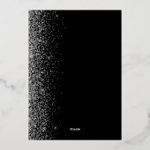 Moderne Zwarte Zilveren Glitter Rand Trouw Folie Uitnodiging (Achterkant)