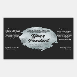 Moderne zwarte zilverfolie - Glamourese luxe Aange Rechthoekige Sticker