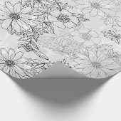 , moderne zwarte zilverkleurige roodbruine marmer cadeaupapier (Hoek)