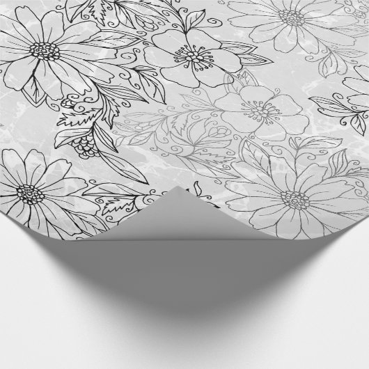 , moderne zwarte zilverkleurige roodbruine marmer cadeaupapier (Hoek)