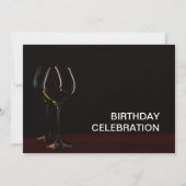 Moderne zwarte zondag wijnpartij kaart (Achterkant)