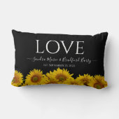 moderne zwarte zonnebloem Trouw Throw Kussen (Achterkant)