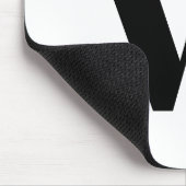 Moderne zwarte zwarte, aangepaste monogram initiaa muismat (Hoek)