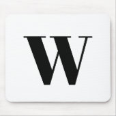 Moderne zwarte zwarte, aangepaste monogram initiaa muismat (Voorkant)