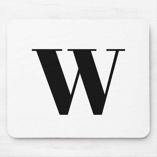 Moderne zwarte zwarte, aangepaste monogram initiaa muismat (Voorkant)