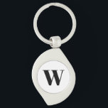 Moderne zwarte zwarte, aangepaste monogram initiaa sleutelhanger<br><div class="desc">Aanpassen, personaliseren monogram, initiaal, letter zwart en wit modern elegant klassiek script geraffineerde stijlvolle Sleutelhanger.</div>