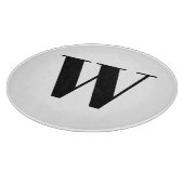 Moderne zwarte zwarte, aangepaste monogram initiaa snijplank (Hoek)