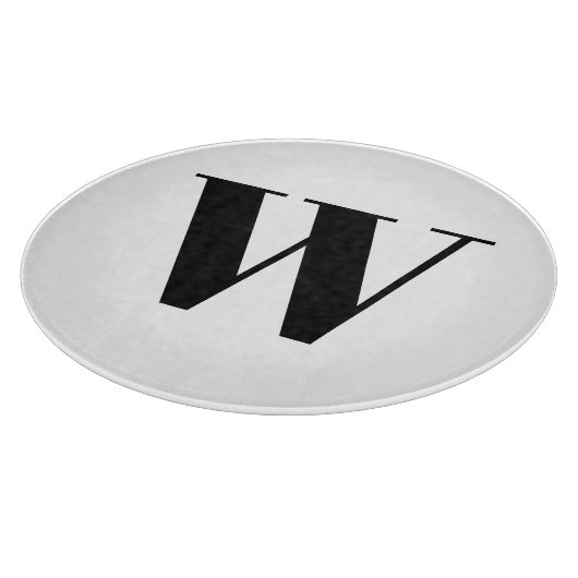 Moderne zwarte zwarte, aangepaste monogram initiaa snijplank (Hoek)