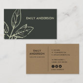 MODERNE ZWARTE ZWARTE RUST BROWN LEAVES VISITEKAARTJE (Voorkant / Achterkant)