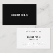 Moderne, zwarte, zwarte, witte plaat, Professional Visitekaartje (Voorkant / Achterkant)