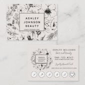 Moderne zwarte zwarte zwarte zwarte vingerkaart visitekaartje (Voorkant / Achterkant)