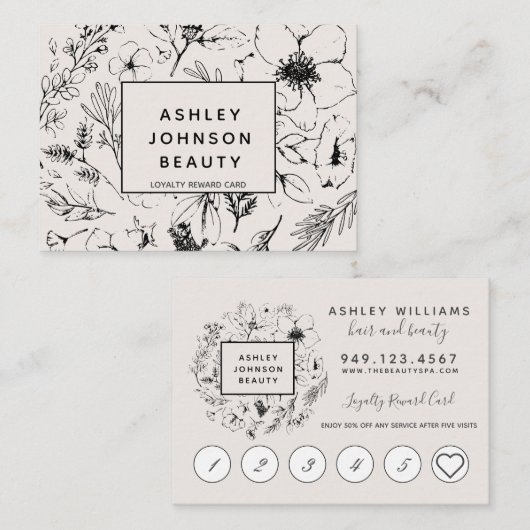 Moderne zwarte zwarte zwarte zwarte vingerkaart visitekaartje (Voorkant / Achterkant)