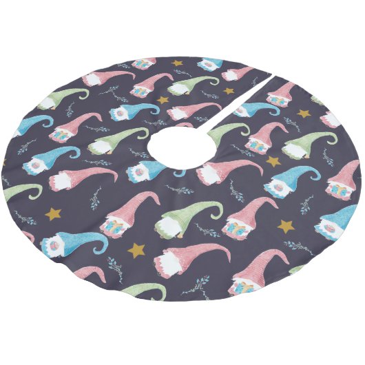 Moderne Zweedse kabouters patroon boom rok Kerstboom Rok (Gekanteld)