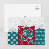 Moderne, Zweedse rode blauwe Cadeaus, gevlekte cad Briefkaart (Voorkant / Achterkant)