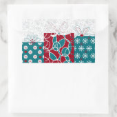 Moderne, Zweedse roodblauwe vakantiebont Rechthoekige Sticker (Tas)