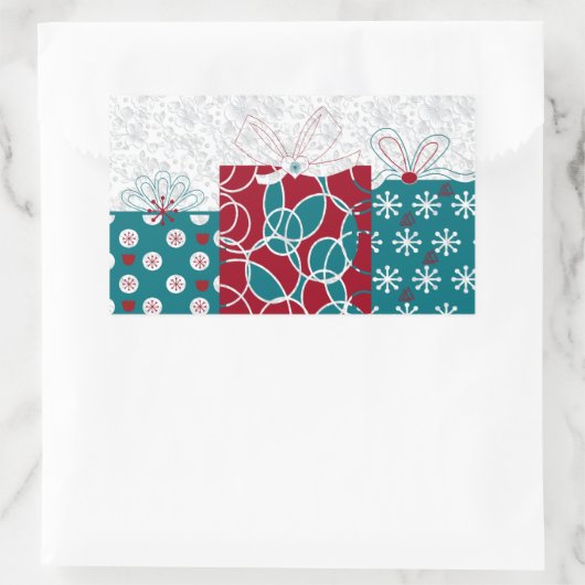 Moderne, Zweedse roodblauwe vakantiebont Rechthoekige Sticker (Tas)