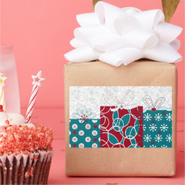 Moderne, Zweedse roodblauwe vakantiebont Rechthoekige Sticker