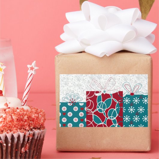 Moderne, Zweedse roodblauwe vakantiebont Rechthoekige Sticker (Feest)