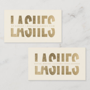 Moderne zweepslagen uitgesneden faux goudtipografi visitekaartje