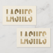 Moderne zweepslagen uitgesneden faux goudtipografi visitekaartje (Voorkant / Achterkant)