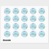 Moderne zwembadfeest verjaardag ronde sticker (Vel)