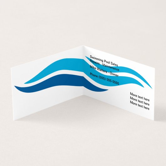 Moderne zwembadservice visitekaartje (Binnen)