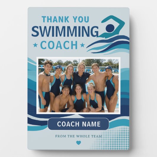 Moderne Zwemteam Foto Coach Fotoplaat (voorkant)