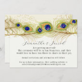 Moderne Zwirl Peacock Verloving Opslagdatum Kaart (Voorkant / Achterkant)