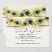 Moderne Zwirl Peacock Verloving Opslagdatum Kaart (Voorkant / Achterkant)