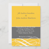 Moderne Zwirls Weddenschappen Gele Grijs Kaart (Achterkant)