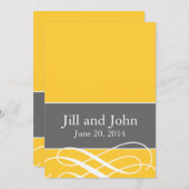 Moderne Zwirls Weddenschappen Gele Grijs Kaart (Voorkant / Achterkant)