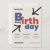 Moderne Zwitserse stijl verjaardag uitnodiging (Voorkant)