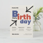 Moderne Zwitserse stijl verjaardag uitnodiging (Staand voorkant)