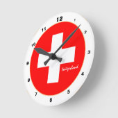 Moderne Zwitserse vlag en Zwitserland trendy/desig Ronde Klok (Hoek)