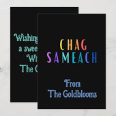 ModerneKleurrijke Chag Sameach JoodsFestivalGroet Feestdagenkaart (Voorkant / Achterkant)