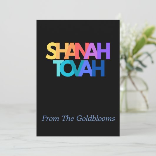 ModerneKleurrijke Shanah Tovah JoodsNieuwjaar Groe Feestdagenkaart (Staand voorkant)
