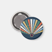 Moderner Art-Déco-Fächer in Navy und Jade Magneet (Voorkant / Achterkant)