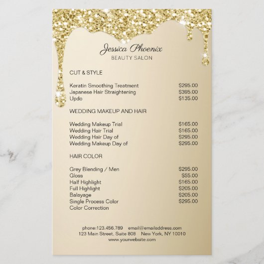 Moderner Glamor Gold Glitzer sinkt Flyer (Voorkant)