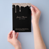 Moderner Glamour Beige Gold Schwarz Glitter Flyer (Hand)