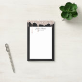 Moderner Glamour  Beige Gold Schwarz Glitter Post-it® Notes (Kantoor)