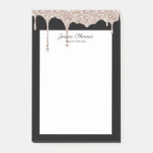 Moderner Glamour  Beige Gold Schwarz Glitter Post-it® Notes (Voorkant)