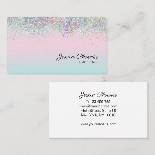 Moderner Glamour Glitzer sinkt Visitenkarte Visitekaartje (Voorkant / Achterkant)