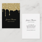 Moderner Glamour Gold Schwarz Glitter Visitekaartje (Voorkant / Achterkant)