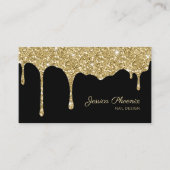 Moderner Glamour Gold Schwarz Glitter Visitekaartje (Voorkant)