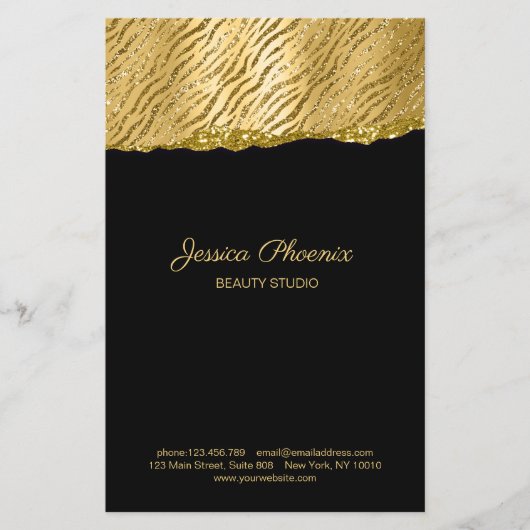 Moderner Glamour Gouden Patroon Glitter Flyer (Voorkant)