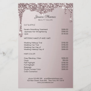 Moderner Glamour Roos Gold Glitzer sinkt Flyer