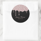 Moderner Glamour Rose Gold Schwarz Glitter Ronde Sticker (Tas)