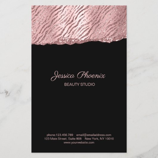 Moderner Glamour Rosegold Patroon Glitter Flyer (Voorkant)