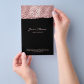 Moderner Glamour Rosegold Patroon Glitter Flyer (Hand)