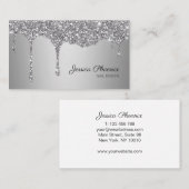 Moderner Glamour Silver Glitzer sinkt Visitekaartje (Voorkant / Achterkant)
